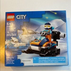 NEW LEGO City Arctic Explorer Snowmobile Toy Set - Blue and Orange